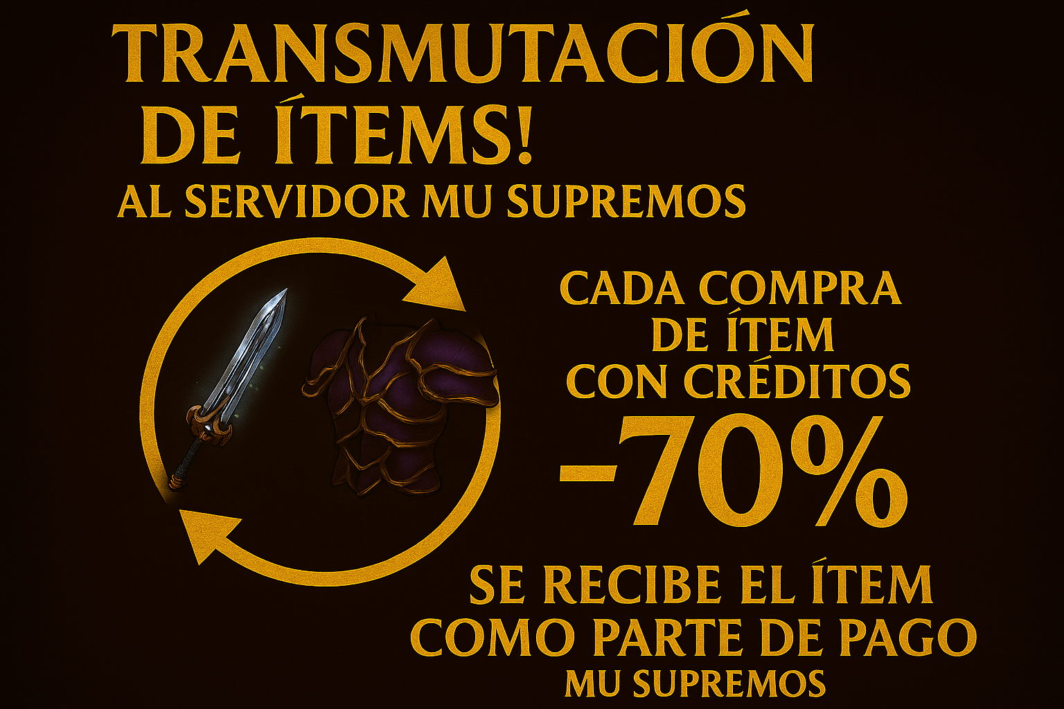 ¡Llega la Transmutación de Ítems a MU SUPREMOS!